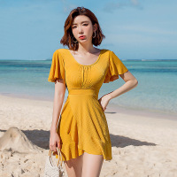 游泳衣女仙女范2020新款连体保守显瘦遮肚大码ins风温泉泳装