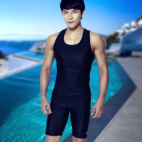 男士泳衣防水修身款泳衣上衣无袖紧身性感游泳裤装备