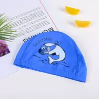 夏季时尚新款防水游泳帽 潜水包装袋海豚印花儿童pu泳帽