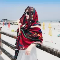 夏季百搭披肩韩版民族风旅游丝巾海边披风沙滩巾防晒纱巾围巾女春