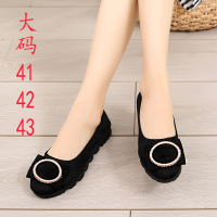 大码女鞋43码软底防滑平底黑色工作鞋春季老北京布鞋42码女单鞋