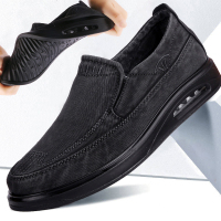 新款老北京布鞋男士帆布鞋透气水洗牛仔布软底一脚蹬气垫休闲鞋子