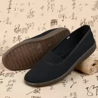 老北京布鞋女单鞋工作鞋平底跳舞妈妈鞋牛筋防滑底大码黑布鞋