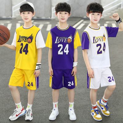 儿童短袖篮球服科比球衣24号球衣23号班服队服套装男篮球衣