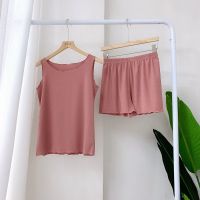 夏薄款冰丝睡衣女短袖短裤两件套韩版小雏菊刺绣家居服套装可外穿