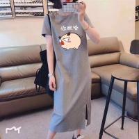 夏季短袖连衣裙女新款大码女装胖妹妹裙子女韩版宽松时尚过膝t恤