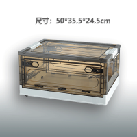 储物透明折叠书本收纳箱学生教室装书塑料大号书箱大容量带轮子