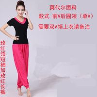 瑜伽服运动套装女莫代尔健身服练功服舞蹈瑜伽服运动套装灯笼裤夏