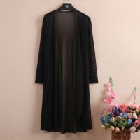 沙滩女夏季网纱薄披肩外套中长款长袖开衫大码外搭披风防晒衣女