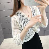 镂空罩衫女夏季2021新款时尚短款披肩外搭配吊带裙的坎肩上衣洋气