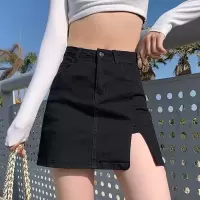 夏季紧身2021新款高腰a字显瘦开叉半身裙包臀牛仔短裙裤裙女裙子