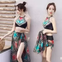 比基尼泳衣女性感三件套仙女范分体显瘦小胸聚拢保守夏季温泉泳装
