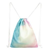 篮球袋束口袋抽绳双肩包防水运动背包足球渐变轻便旅行收纳购物袋