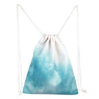 篮球袋束口袋抽绳双肩包防水运动背包足球渐变轻便旅行收纳购物袋