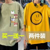 港风男生宽松休闲学生上衣短袖t恤男情侣夏季ins火cec潮