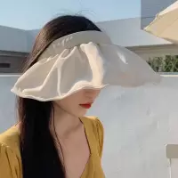 夏天新款百搭空顶防晒帽遮阳帽贝壳防紫外线太阳帽折叠发箍帽子女