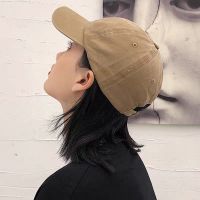 帽子女春夏韩版做旧复古弯檐鸭舌帽子光板色棒球帽情侣水洗帽男
