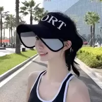 遮阳帽女夏季防晒防紫外线大沿空顶帽子户外骑车遮脸太阳棒球帽男