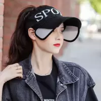 遮阳帽女夏季防晒防紫外线大沿空顶帽子户外骑车遮脸太阳帽棒球帽