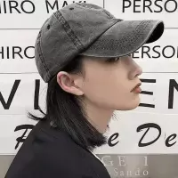 帽子女韩版潮复古做旧水洗软顶鸭舌帽百搭色棒球帽春夏季遮阳帽