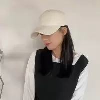 色鸭舌帽男潮女ins棒球帽子米白色日系卡其色百搭遮阳帽夏