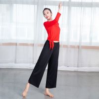 现代舞蹈服女春夏阔腿裤套装莫代尔不规则形体练功服广场舞上衣