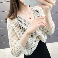 镂空罩衫女夏季2021新款时尚短款披肩外搭配吊带裙的坎肩上衣洋气