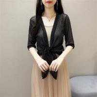 8色夏季小披肩薄款防晒衣短款大码网纱外搭开衫蕾丝外套