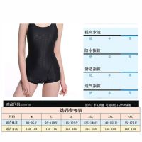 游泳衣女训练连体三角运动健身衣仿鲨鱼皮防水速干加肥加大码