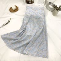 碎花半身裙女2021夏天新款雪纺高腰中长款裙子ins仙显瘦a字长裙