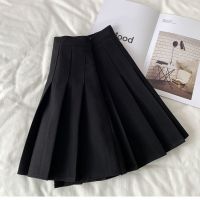 灰色百褶裙女春夏新款高腰显瘦a字裙黑色百搭褶皱半身短裙防走光