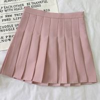 春夏季百褶大码胖m短裙子高腰a字松紧腰显瘦学院风防走光女半身裙