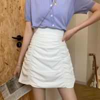 2021新款半身裙女短裙 春秋皱褶裙高腰显瘦百搭包臀a字裙子潮