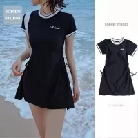 运动泳衣女分体比基尼小胸聚拢遮肚显瘦保守平角泡温泉泳装
