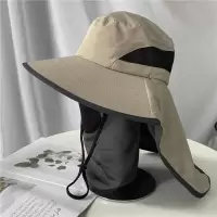 遮阳帽男士新款户外帽子夏季防晒脸盆帽韩版时尚百搭工地干农活潮