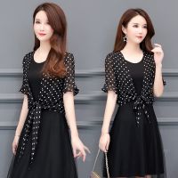 夏季配裙子的波点小外套2021大码开衫薄款雪纺披肩防晒短外套上衣