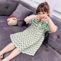 女童连衣裙夏装2021新款夏季童装女中大童短袖裙子儿童洋气娃娃裙