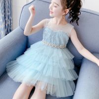 爱莎公主裙女童夏装连衣裙新款蛋糕裙夏天仙洋气中大童裙子夏季
