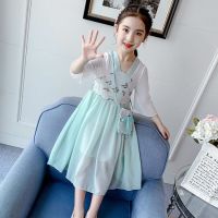 女童汉服夏装2021新款12岁儿童古装裙子中国风夏季仙连衣裙洋气