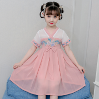 女童汉服夏装连衣裙中国风仙女裙子小女孩雪纺公主裙古装儿童女夏