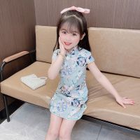 女童旗袍2021新款夏装连衣裙小女孩中国风公主裙洋气儿童汉服裙子
