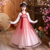 古装儿童女汉服女童仙女古代服装中国风小女孩古筝飘逸舞蹈表演服