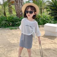女童连衣裙夏装套装2021新款女宝宝裙子韩版洋气儿童短袖两件套潮