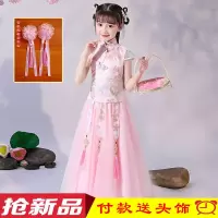 汉服女童夏装儿童古装唐装旗袍连衣裙仙女孩中国风短袖公主裙夏