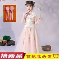 汉服女童夏装儿童古装唐装旗袍连衣裙仙女孩中国风短袖公主裙夏