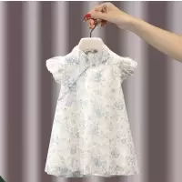 女童旗袍连衣裙夏季2021新款儿童唐装中国风汉服小女孩洋气公主裙