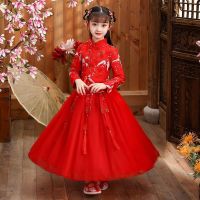 汉服女童春秋连衣裙儿童古装仙中国风春款女孩旗袍裙子唐装春装