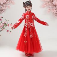 汉服女童春秋连衣裙儿童古装仙中国风春款女孩旗袍裙子唐装春装