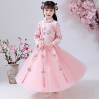 汉服女童春秋连衣裙儿童古装仙中国风春款女孩旗袍裙子唐装春装