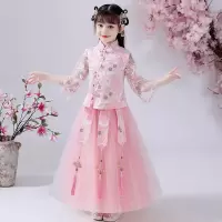 儿童汉服女春夏装女童古装裙子仙中国风公主裙唐装童装樱花旗袍